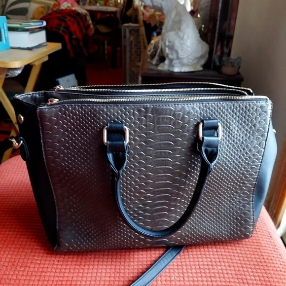 Taupe Large Formed Shell Bag - Picture 1 of 16